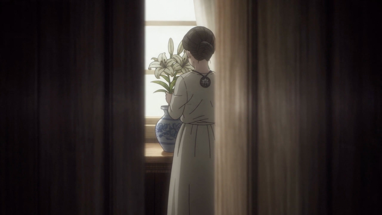 A memory: his wife by a window