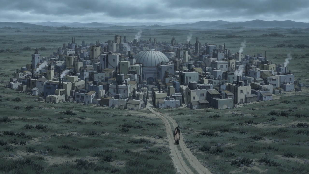 The city in the distance